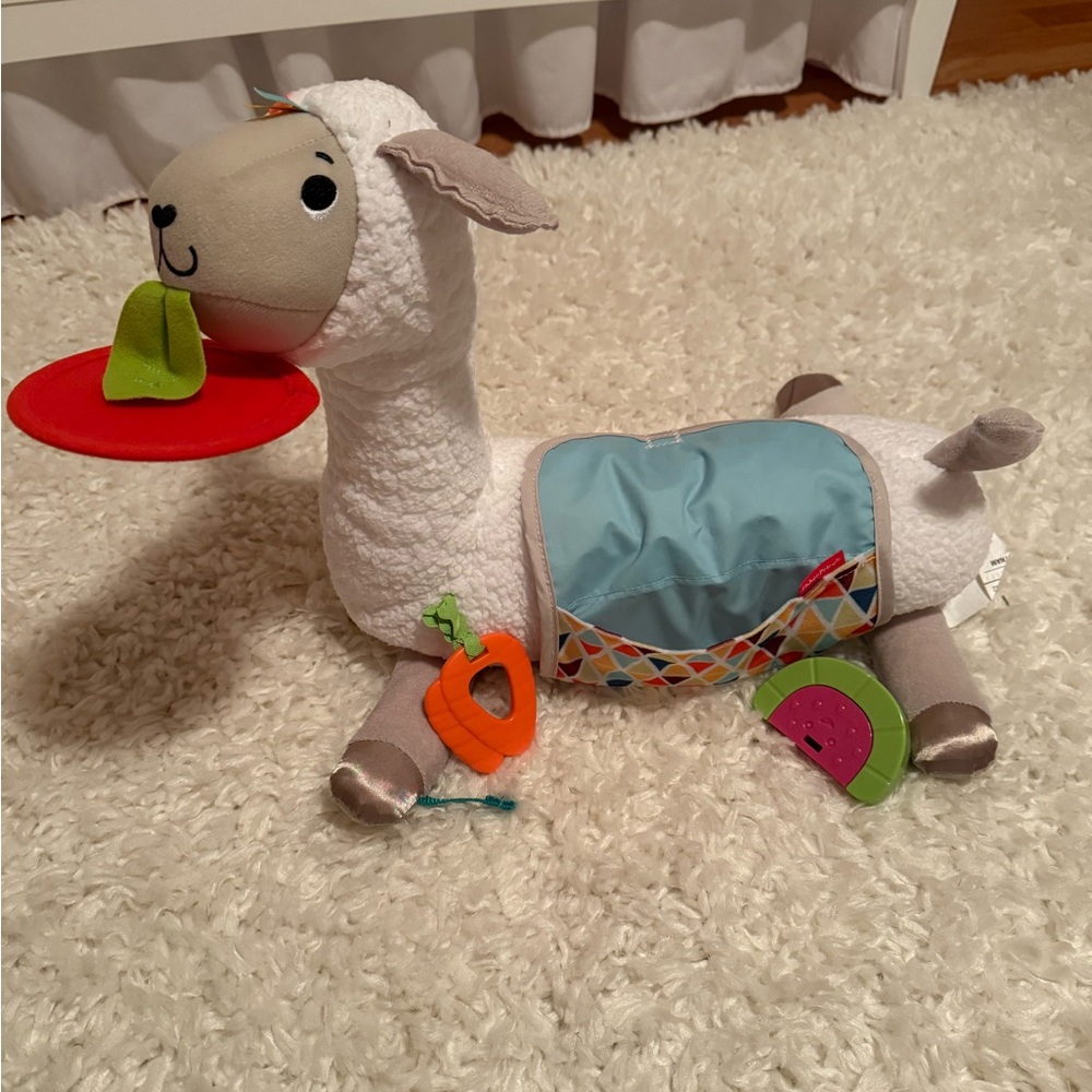 Fisher-Price Baby Toy Grow-with-Me Tummy Time Llama Wedge Support